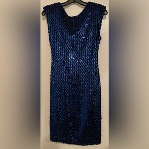 Vintage Blue Sequined Dress